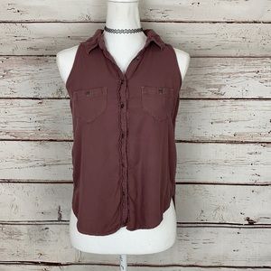 MUDD Purple Button Up Tank Small